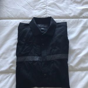 Black shirt with glittery horizontal stripe